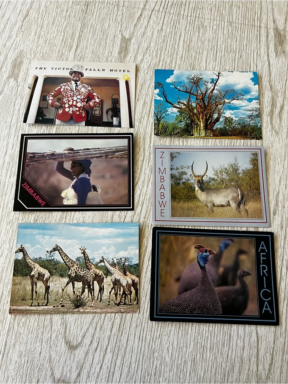 Set of 6 Vintage African Zimbabwe Post Cards